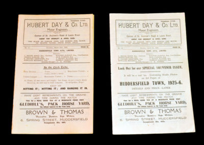 Huddersfield Reserves v Oldham 20.03.1926 Huddersfield Reserves v Blackburn 05.04.1926