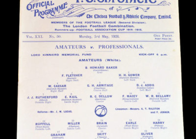 Amateurs v Professionals - Kinnaird Memorial Match - 03.05.1926