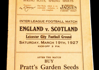 English League v Scottish League 19.03.1927