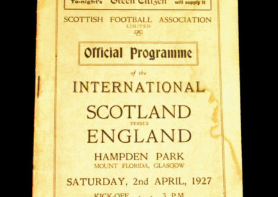 Scotland v England 02.04.1927