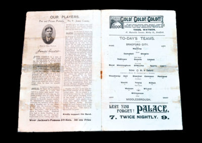 Bradford City v Middlesbrough 27.12.1909 Steve Bloomer and Alf Common in the same forward line