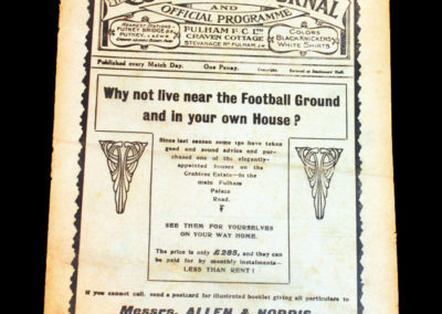 Fulham v Grimsby 22.11.1913 & England v The South 24.11.1913