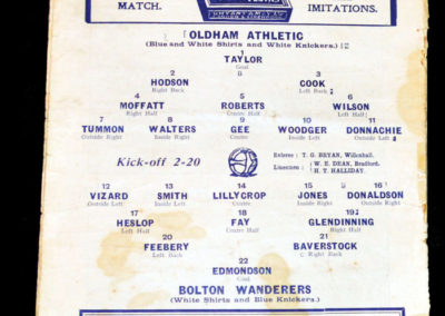 Oldham v Bolton 27.12.1913