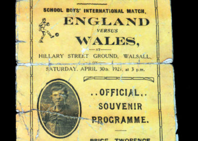 England V Wales - Schools International 30.04.1921
