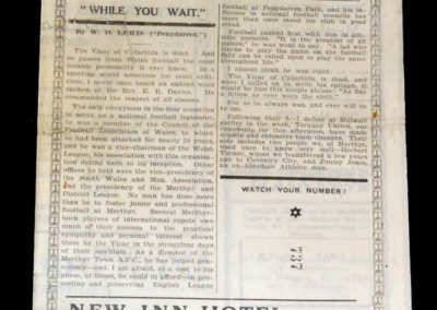 Merthyr v Torquay 03.09.1927