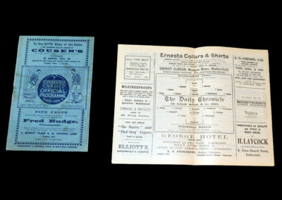 Huddersfield v Everton 22.09.1928 | Huddersfield v Blackburn 06.10.1928