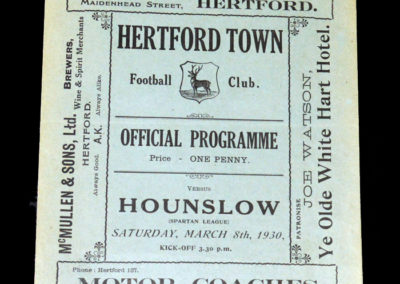 Hertford Town v Hounslow 08.03.1930