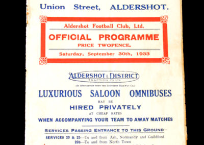 Aldershot v Clapton 30.09.1933