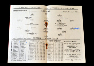 Arsenal v Sheff Wed 06.01.1934
