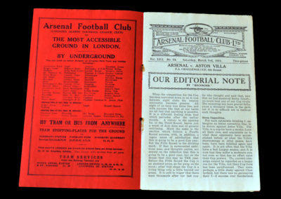 Arsenal v Aston Villa 03.03.1934