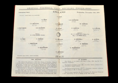 England v Italy 14.11.1934