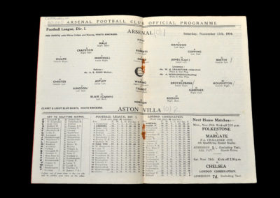 Arsenal v Aston Villa 17.11.1934