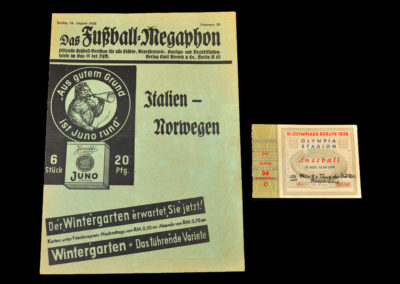Norway v Italy 10.08.1936