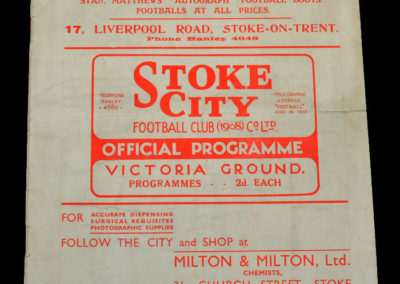 Stoke v Charlton 31.08.1936