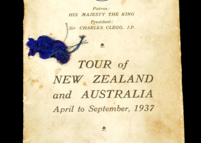 English Amateurs Tour of New Zealand and Australia - Tour Itinerary April - Sep 1937