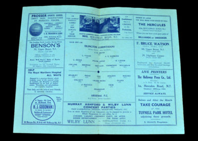 Islington Corinthians v Arsenal 28.03.1935