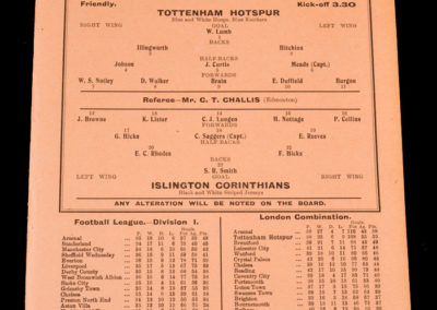 Spurs v Islington Corinthians 04.04.1935