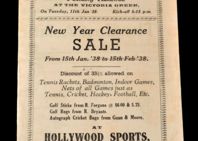 Islington Corinthians v Penang Asiatics 11.01.1938