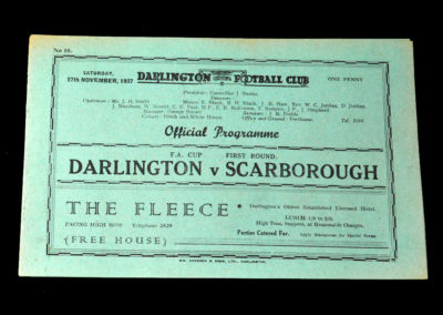 Darlington v Scarborough 27.11.1937 1st Round 0-2