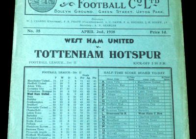 Spurs v West Ham 02.04.1938