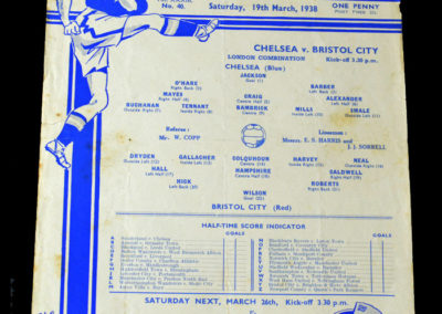 Chelsea Reserves v Bristol City Reserves 19.03.1938