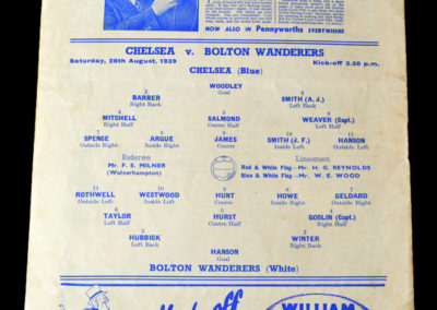 Chelsea v Bolton 26.08.1939