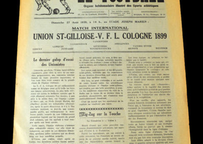 Union St-Gilloise v Cologne 27.08.1939 the germans stayed until 1945