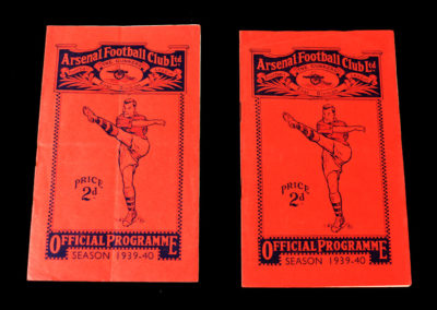 Arsenal v Blackburn 30.08.1939 | Arsenal v Sunderland 02.09.1939