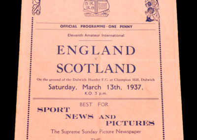 England v Scotland 13.03.1937 (Amateur Match)