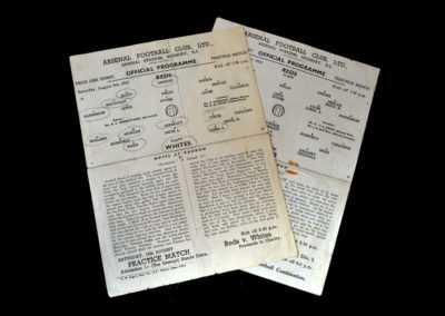 Arsenal Reds v Whites 09.08.1947 | Arsenal Reds v Whites 16.08.1947