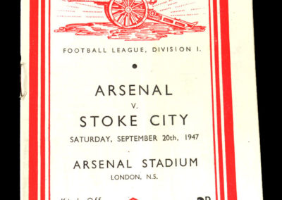 Arsenal v Stoke City 20.09.1947