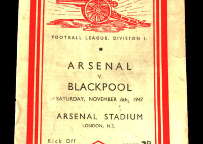 Arsenal v Blackpool 08.11.1947