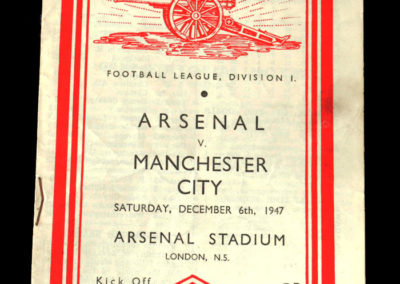 Arsenal v Man City 06.12.1947