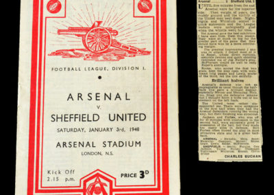 Arsenal v Sheff Utd 03.01.1948