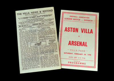 Arsenal v Aston Villa 28.02.1948