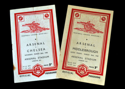 Arsenal v Chelsea 20.03.1948 | Arsenal v Middlesbrough 29.03.1948