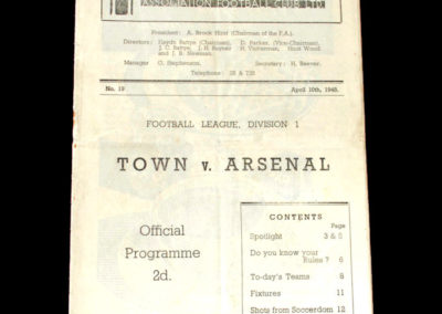 Arsenal v Huddersfield 10.04.1948