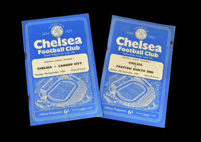 Chelsea v Cardiff 04.09.1954 | Chelsea v Preston 06.09.1954