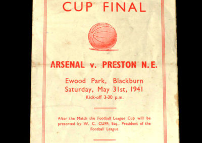 War Cup Final Replay Arsenal v Preston 31.05.1941 1-2