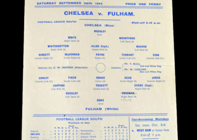 Chelsea v Fulham 26.09.1942