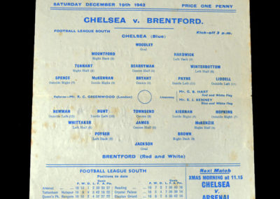 Chelsea v Brentford 19.12.1942