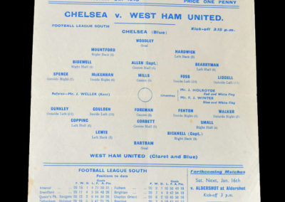 Chelsea v West Ham 09.01.1943