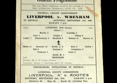 Liverpool v Wrexham 11.09.1943 8-0