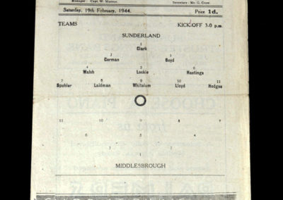 Sunderland v Middlesbrough 19.02.1944