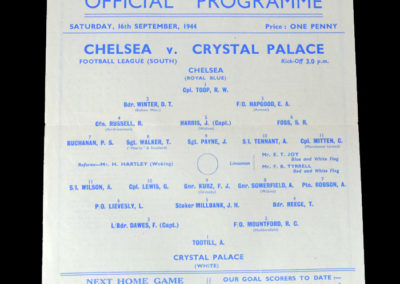 Chelsea v Crystal Palace 16.09.1944