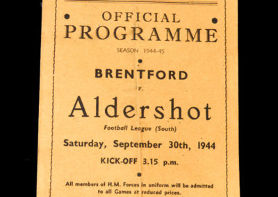 Brentford v Aldershot 30.09.1944