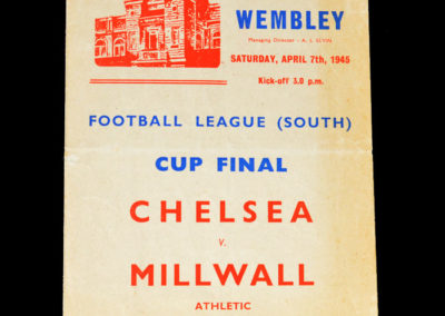 War Cup Final (South) Chelsea v Millwall 07.04.1945