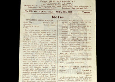 Aston Villa v Stoke 28.04.1945