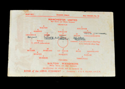 North Cup Final - Man Utd v Bolton 26.05.1945 2nd leg. 2-2. last minute equaliser wins cup for Boltoniser