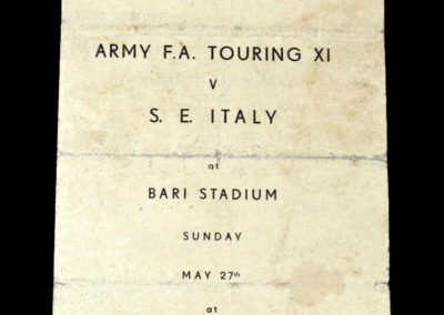 ARMY FA Touring XI v S.E Italy XI 27.05.1945 in Bari